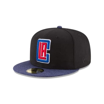Black Los Angeles Clippers Hat - New Era NBA Shadow Tech 59FIFTY Fitted Caps USA8035416